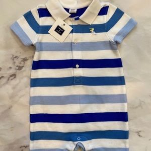 Janie and Jake Blue Stripe Boys romper